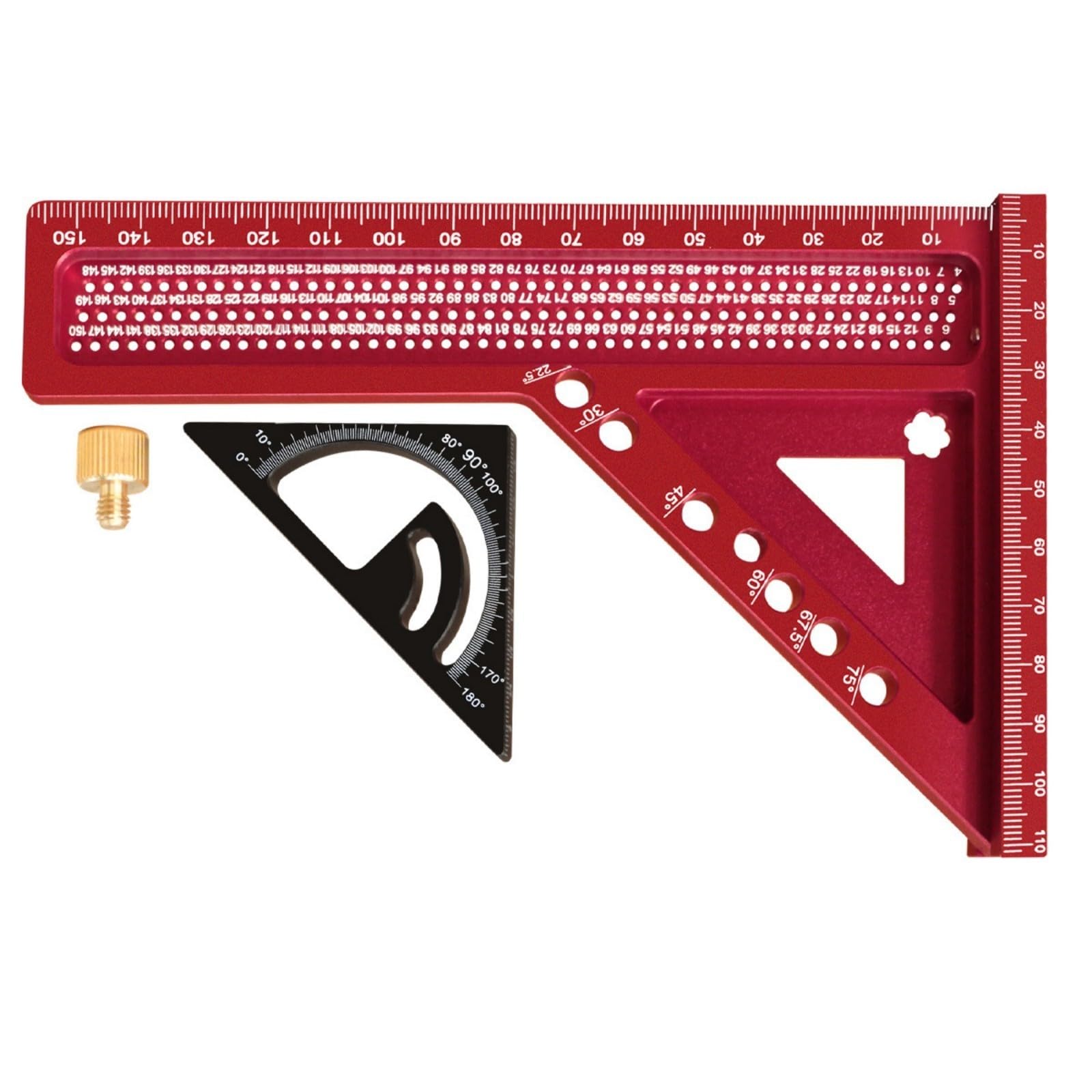 Calibrated Aluminum Measuring Ruler MultiAngle Measuring Ruler for Accurate Wood Metal Materials Marking Tasks Combination Triangle