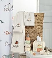 Vista 3 de Avanti Linens - Toallas para los dedos, toalla de algodón suave y absorbente, decoración del hogar de otoño, juego de 2 (colección Grateful Patch)
