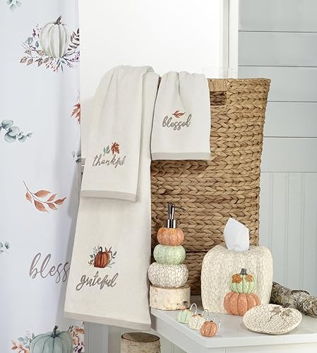 Miniatura 3 de Avanti Linens - Toallas para los dedos, toalla de algodón suave y absorbente, decoración del hogar de otoño, juego de 2 (colección Grateful Patch)