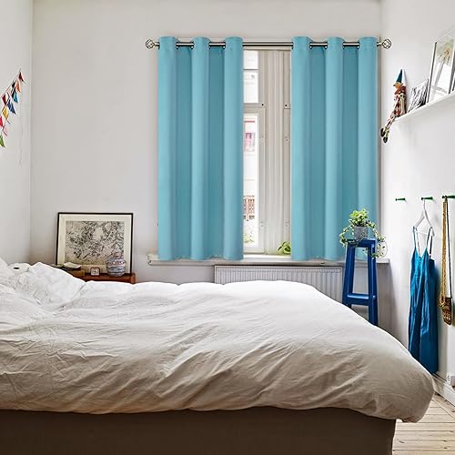 Miniatura 2 de BGment Cortinas opacas con aislamiento térmico y ojales, cortinas para oscurecer la habitación y la sala de estar, juego de 2 paneles (38 x 45