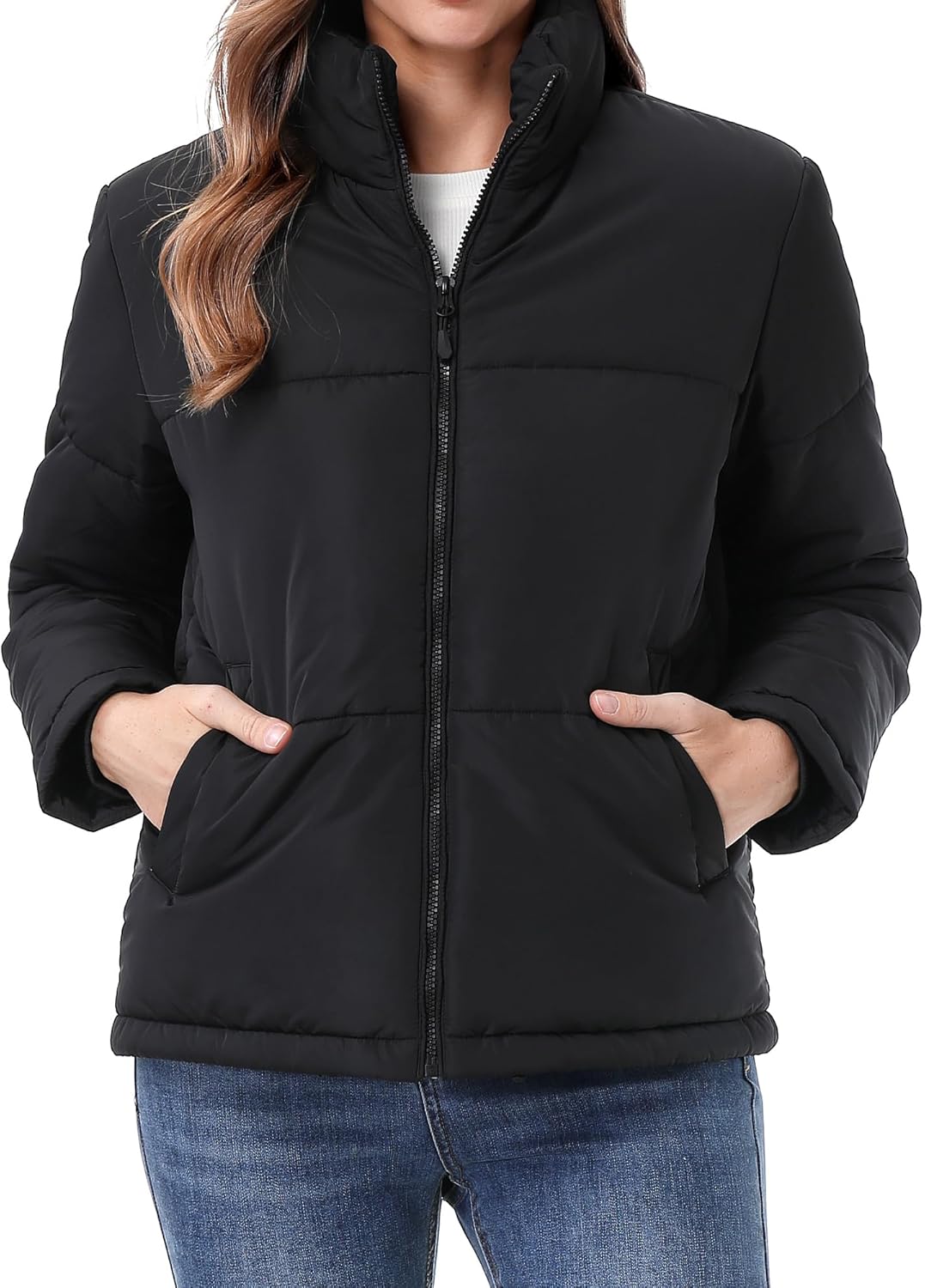 Women's Warm Winter Coat Waterproof Puffer Jacket Full-Zip Lightweight Winter Jacket - Image 2