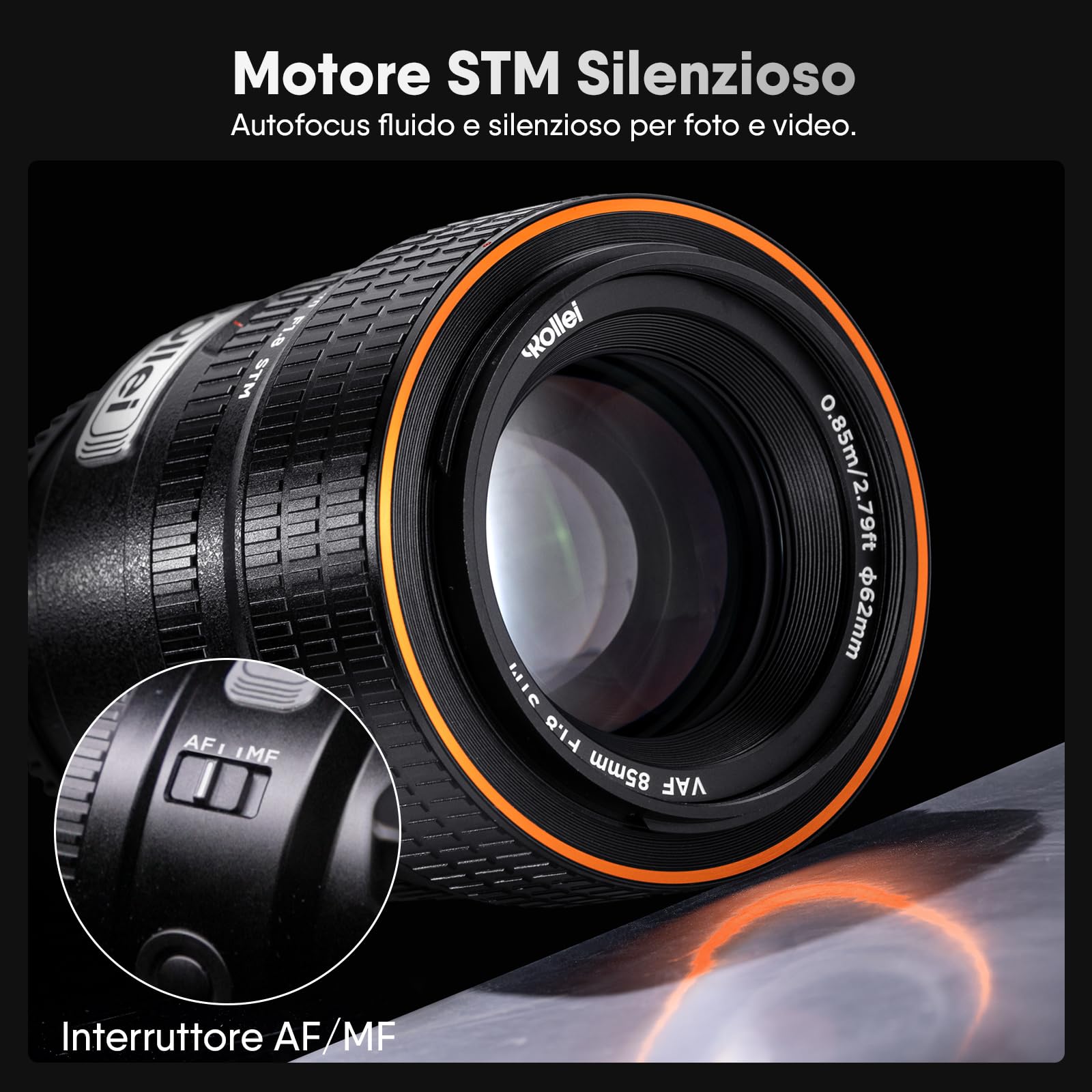 Rollei AF 85 mm F/1.8 Obiettivo Full Frame per Nikon Z con Autofocus STM | Rivestimento HFT-X | Corpo in Metallo 477g Compatibile con Fotocamere APS-C Z50/Z30/Zfc e Pieno Formato Z9/Z8/Z7/Z6/Z5 Series