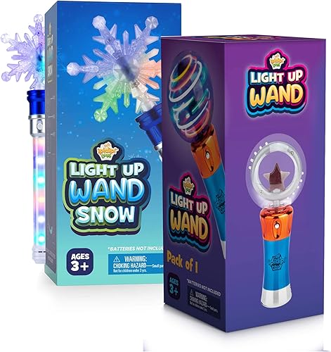 Varita de luz para niños en caja de regalo, varita de juguete LED giratoria para niños y niñas, juguetes sensoriales de princesa mágica para niños