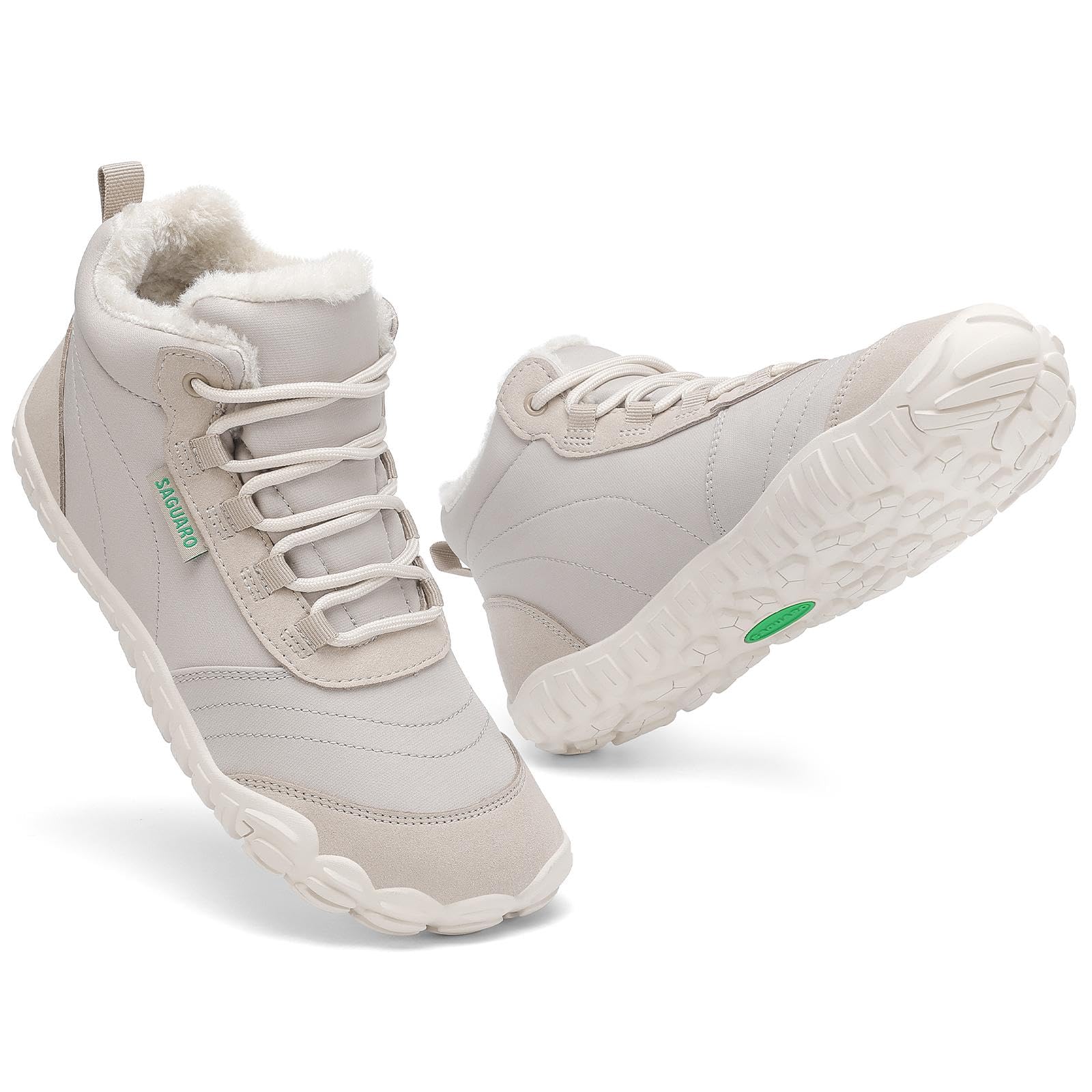 SAGUARO Stivaletti Barefoot Donna Invernali - Imbottiti Caldi, Punta Ampia & Suola a Drop Zero, Gr.36-42