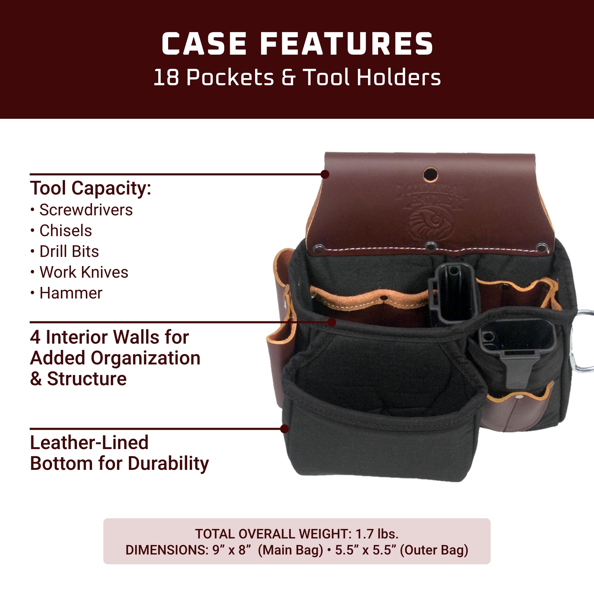 P*u様 Occidental Leather 9085 Stronghold Tool Organization Case | 18-Pocket Layout + Tool Shields