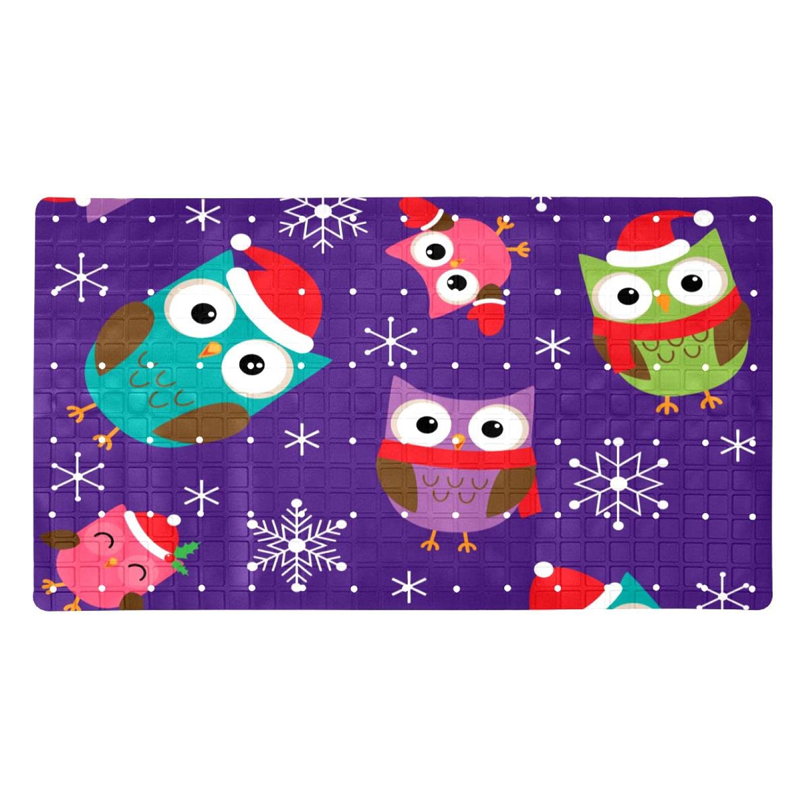 Tapis de bain antidérapant violet de Noël 71x40 cm avec 120 ventouses pour une sécurité totale