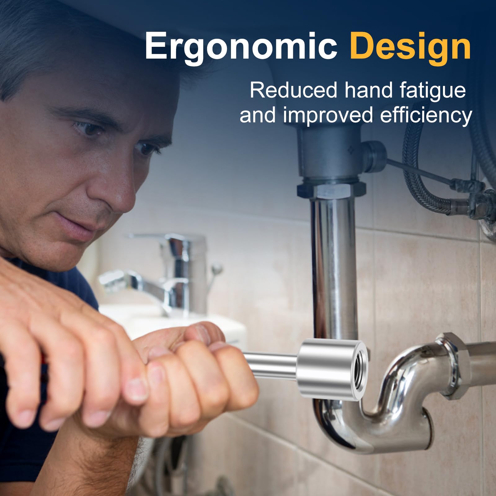 LYDODOKA Plumbing Tools, Angle Stop Wrench, Steel Angle On Wrench, Professional Plumbing Wrench Removal Tool for Installing & Removing Compression Angle Stop Valves