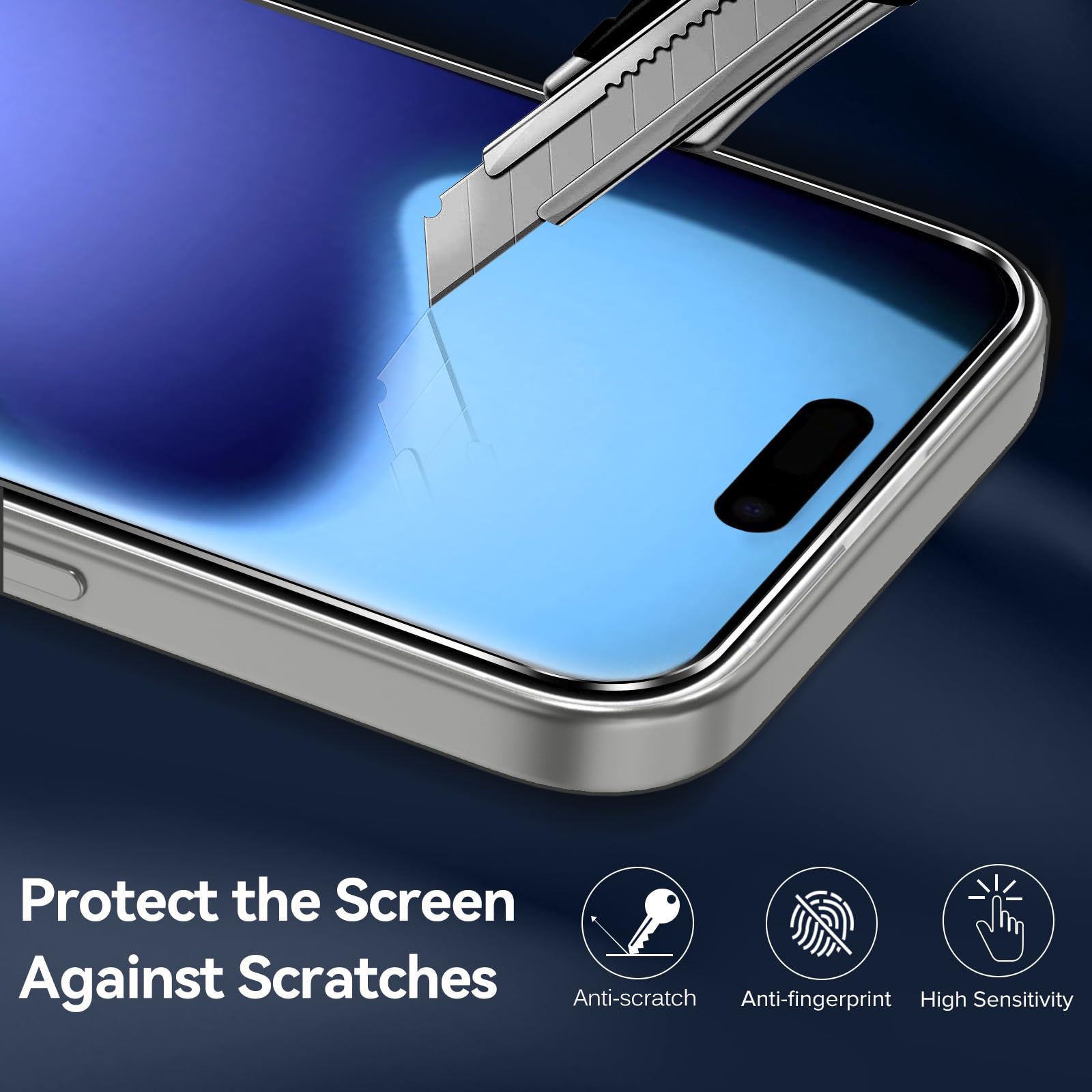 iVoler Cover Opaca per iPhone 17 6.3 Pollici con 2 Pezzi Vetro Temperato, [Antiurto di Grado Militare] Custodia Traslucida Posteriore Sottile Anti-Impronte Case, Azzurro Chiaro