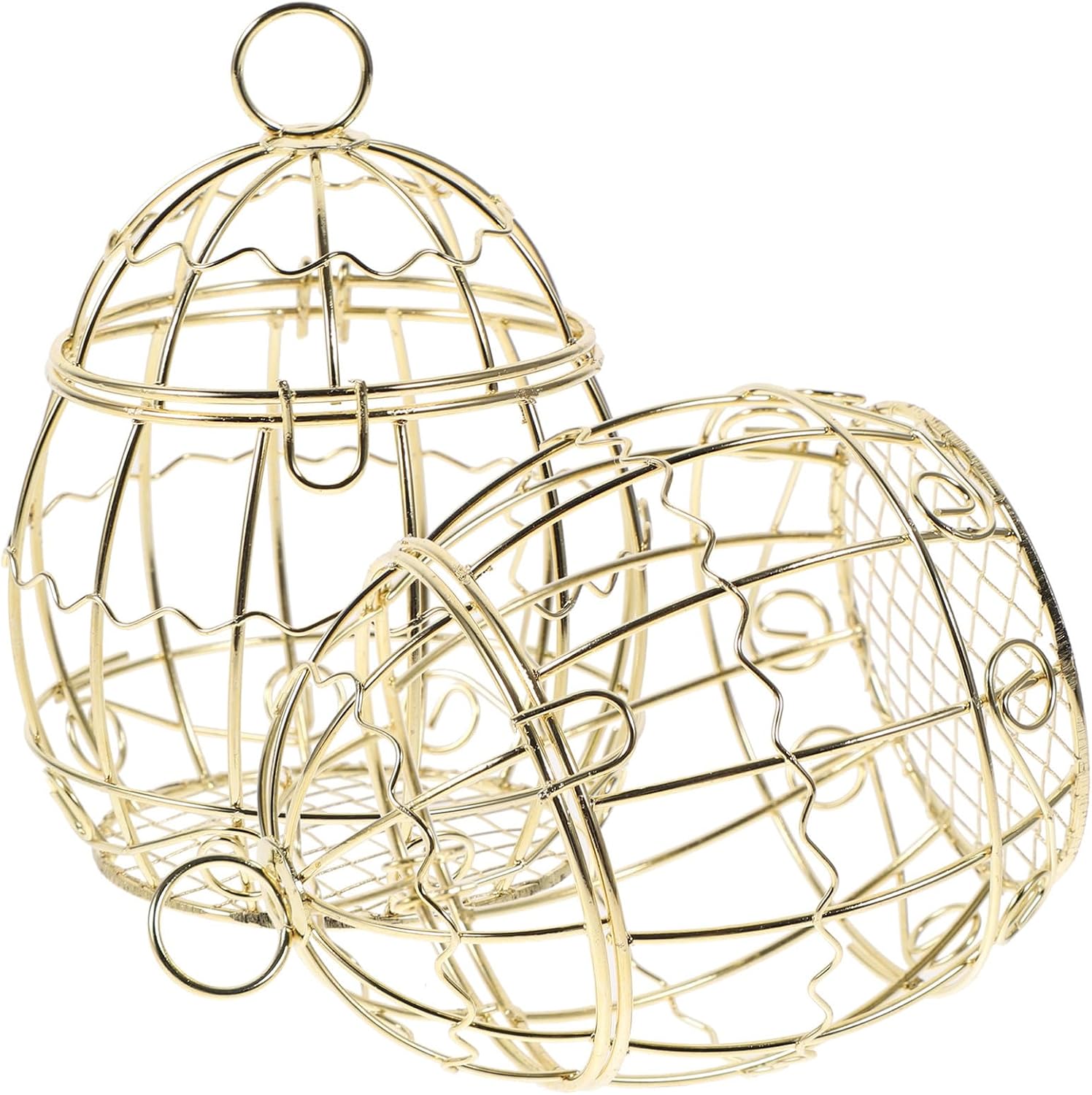 2pcs Mini Bird Feeder Cage Hanging Metal Wire Mesh Basket