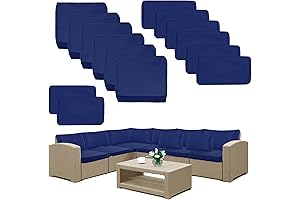 14 Pack Outdoor Cushion Replacement Covers, 7 Pieces 6 Seater Patio Cushion...