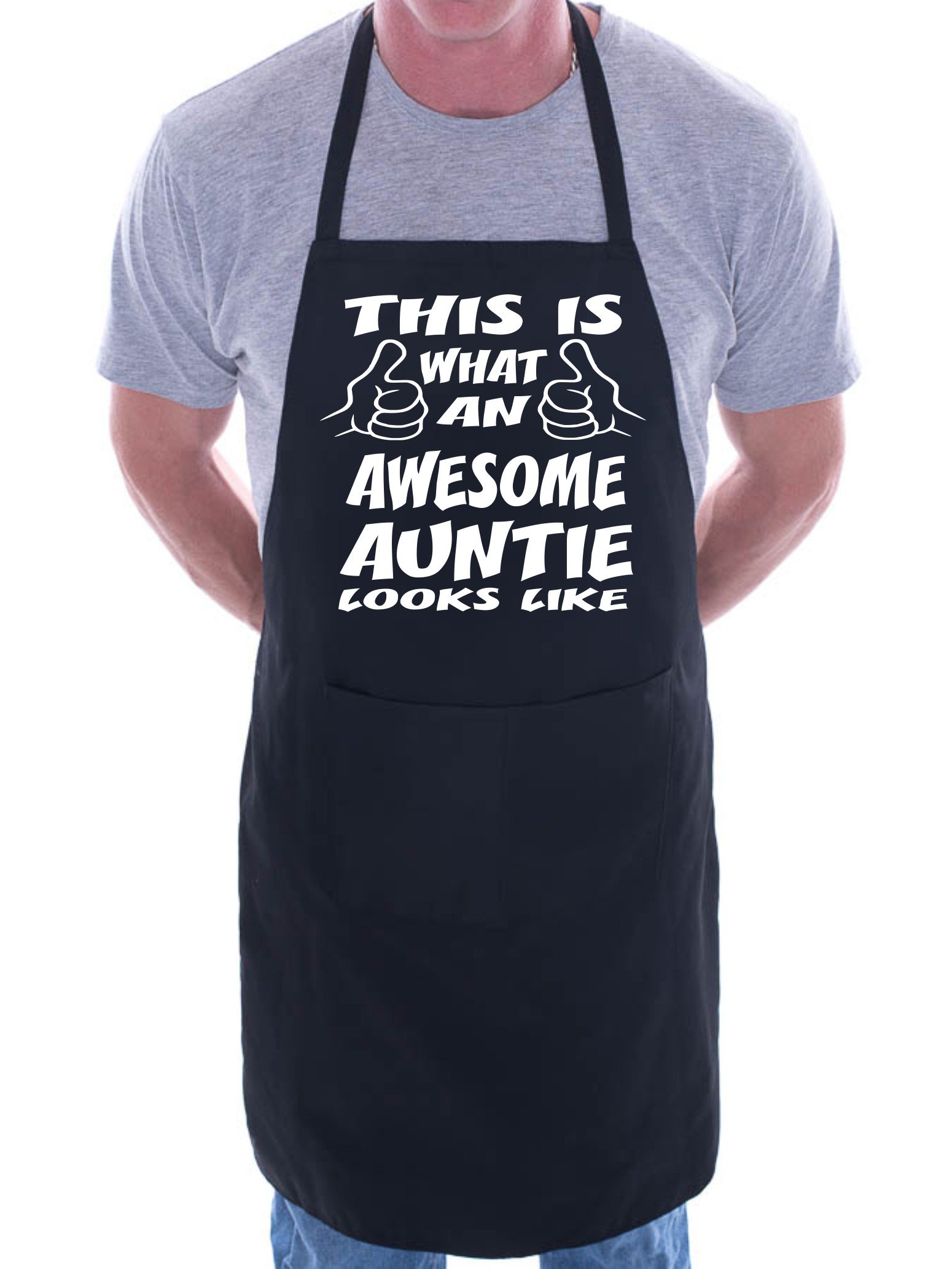 Print4U This Is What Awesome Auntie BBQ Cooking Funny Novelty Apron Black