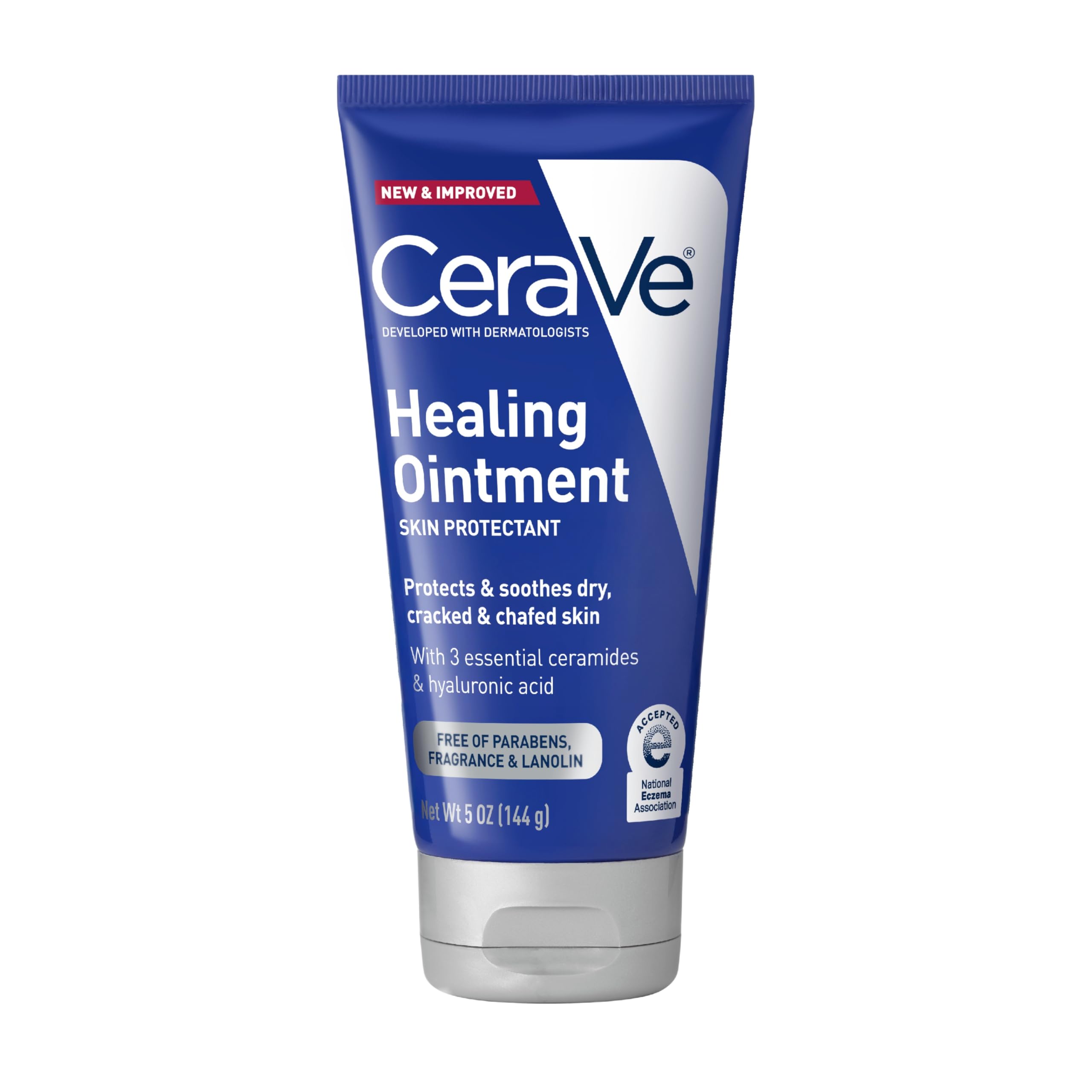 CeraVe Healing Ointment, Hyaluronic Acid Skin Protectant for Dry Skin, 5oz | Skin Care, Body Care, Barrier Cream, Skin Barrier Repair, Ceramides, Petrolatum, Lanolin Free, For Cracked, Chafed Skin by CeraVe official product image