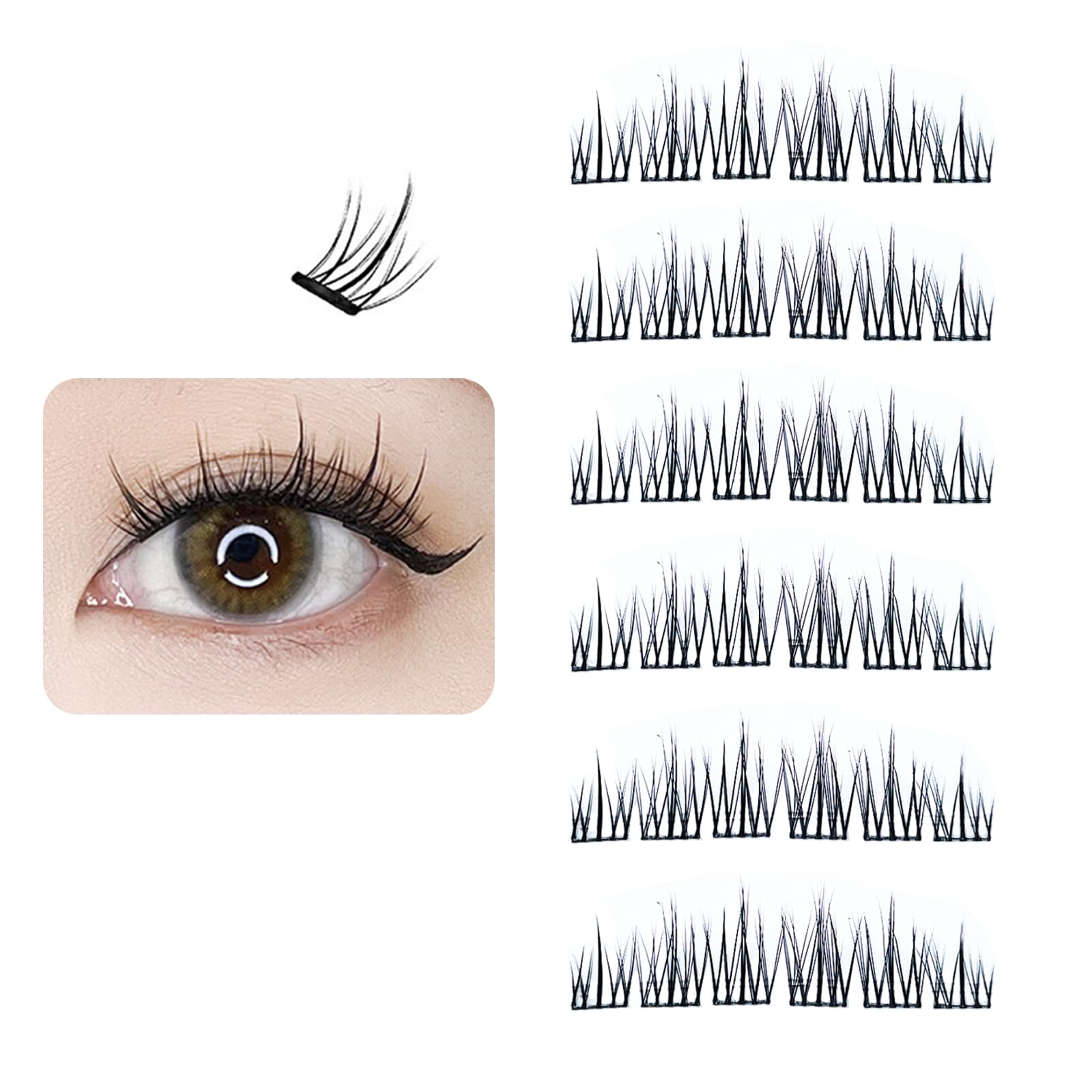 免胶假睫毛 部分まつ毛　接着剤不要 Amazon | 【のり不要・クレンジング不要】部分用つけまつげ、ノリ不要