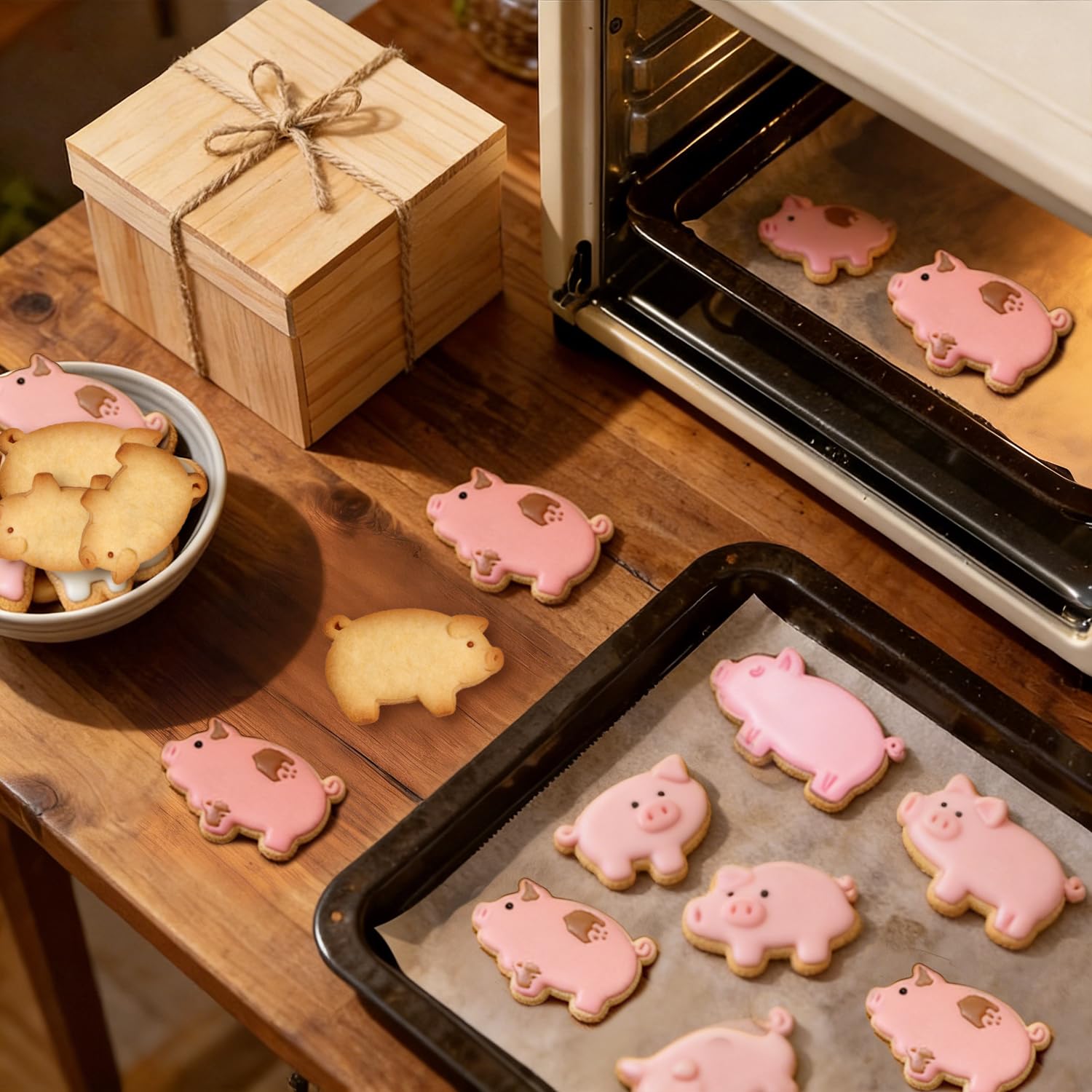 HIVTE 5PCS Pig Cookie Cutter Set, Different Sizes Farm Animal Shape - Image 6