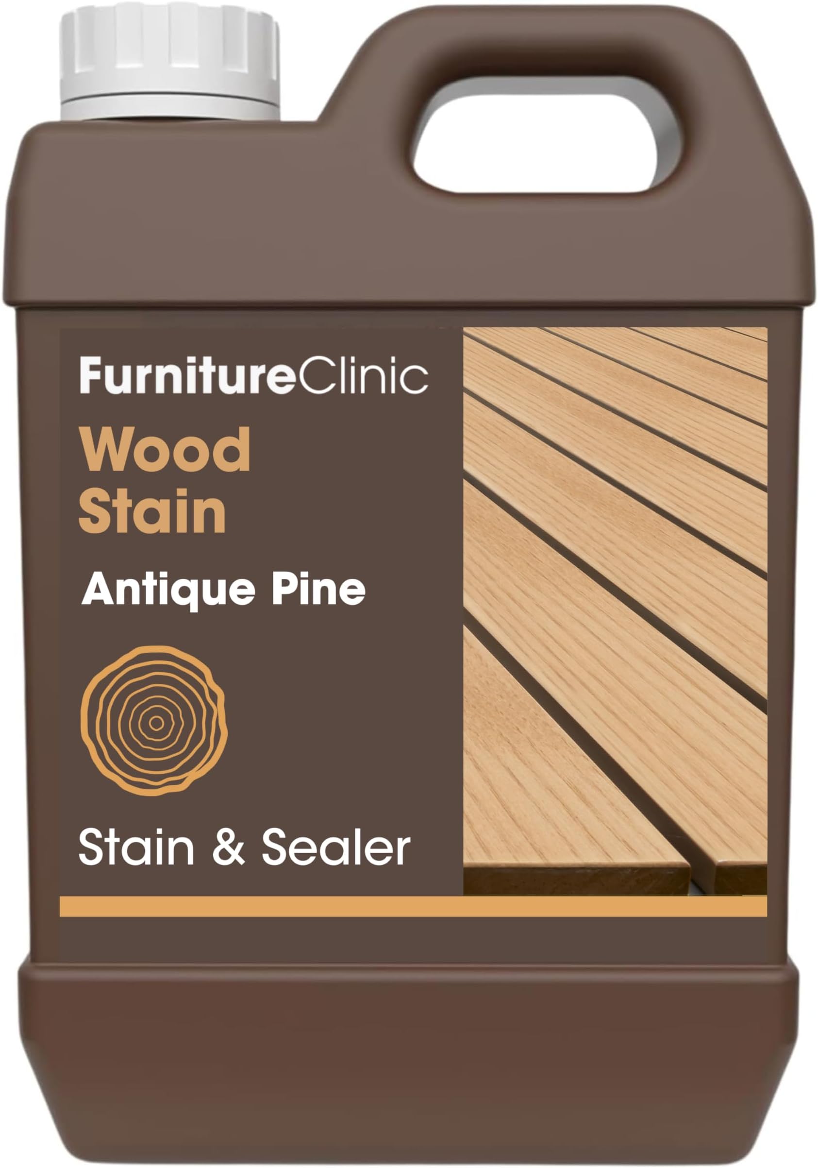 Furniture Clinic Wood Stain | Water Based | Fast Drying, Low Odor, & Non-Toxic | Multiple Finishes | for Indoor & Outdoor Furniture and More | Antique Pine (85 Fl Oz / 2500ml)