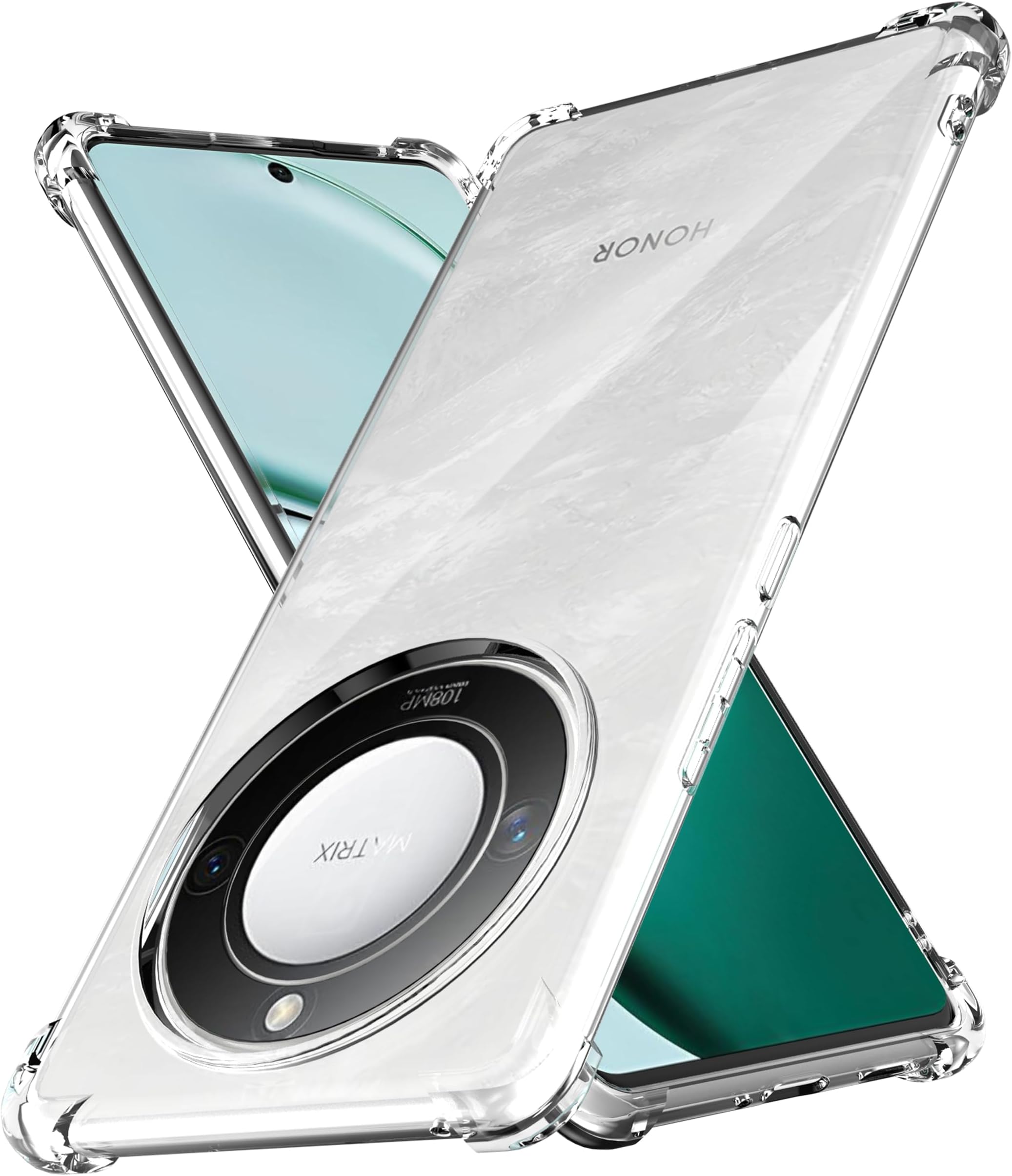 Anoowkoa TPU Case for Honor X9c Smart(Not for Honor X9c) Phone Case Clear with Built-in Camera Lens Protector Thin Transparent Protective Back Cover Soft Flexible Bumper Hybrid Silicone Case