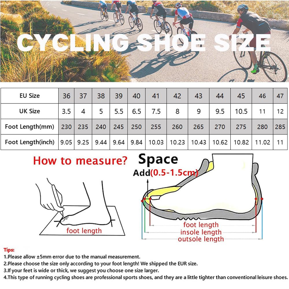 Hixingo Fahrradschuhe Herren Damen Radsportschuhe Rennradschuh Unisex MTB Schuhe Draussen Kompatibel mit Look SPD SPD-SL, Atmungsaktive Sneaker Spin Schnürsenkel Radschuhe