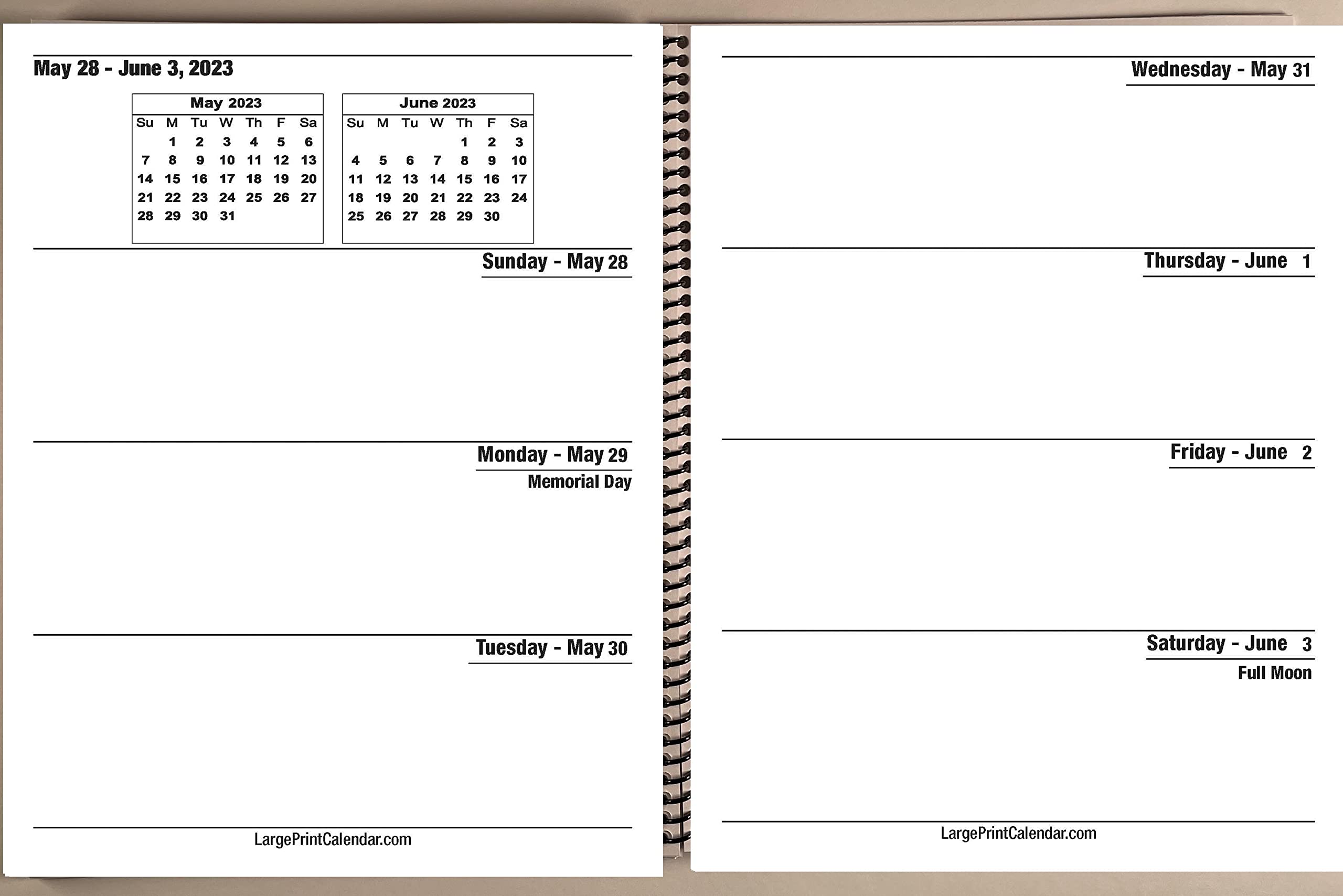 Amazon.com: Jumbo Large Print | 2023 | Weekly Calendar | 17" x 11" opened  up or closed it is 11" x 8.5 | Heavy Paper |13-months : Office Products