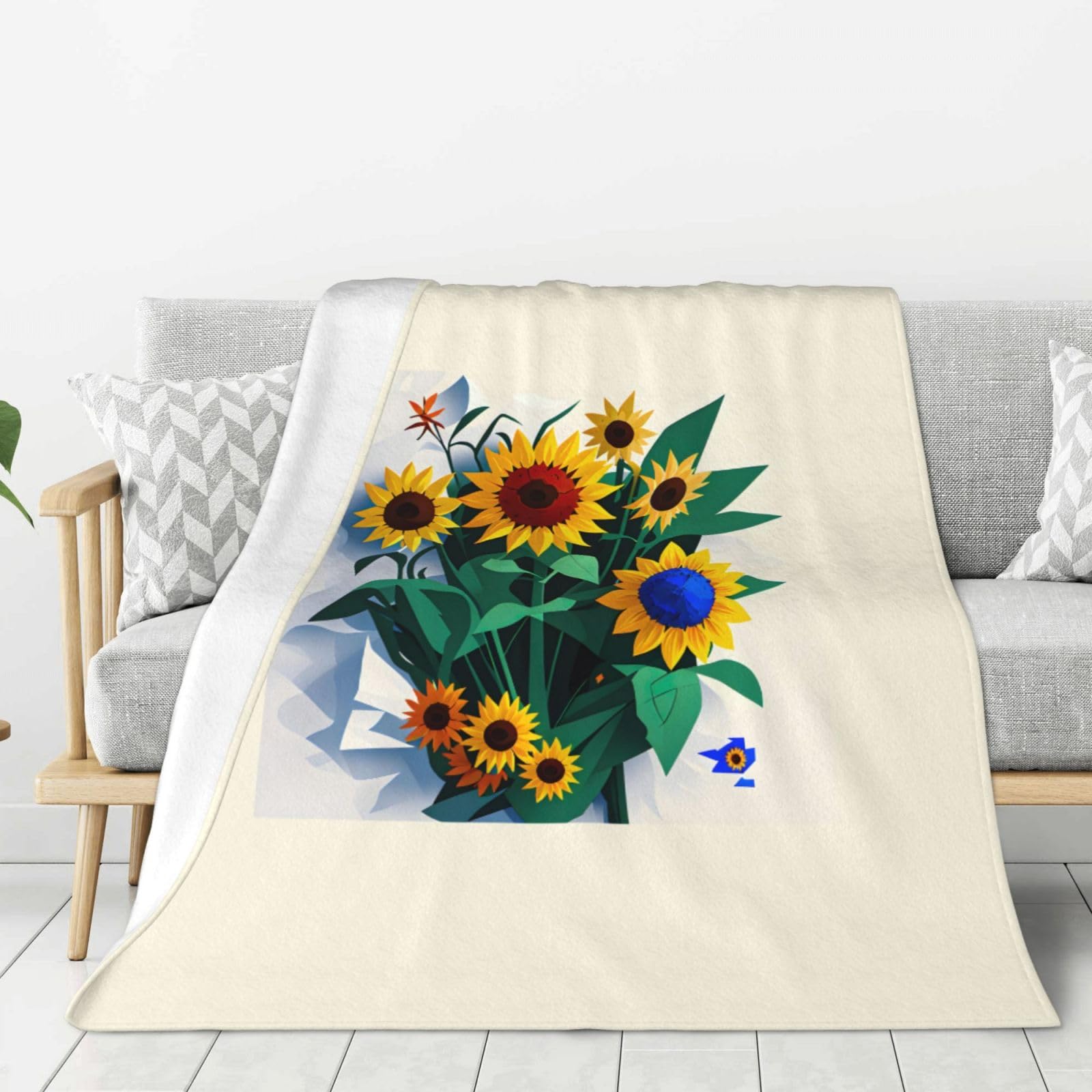 Couverture douce épaisse fin des plaids trop petits pour lit canapé imprimé tournesol