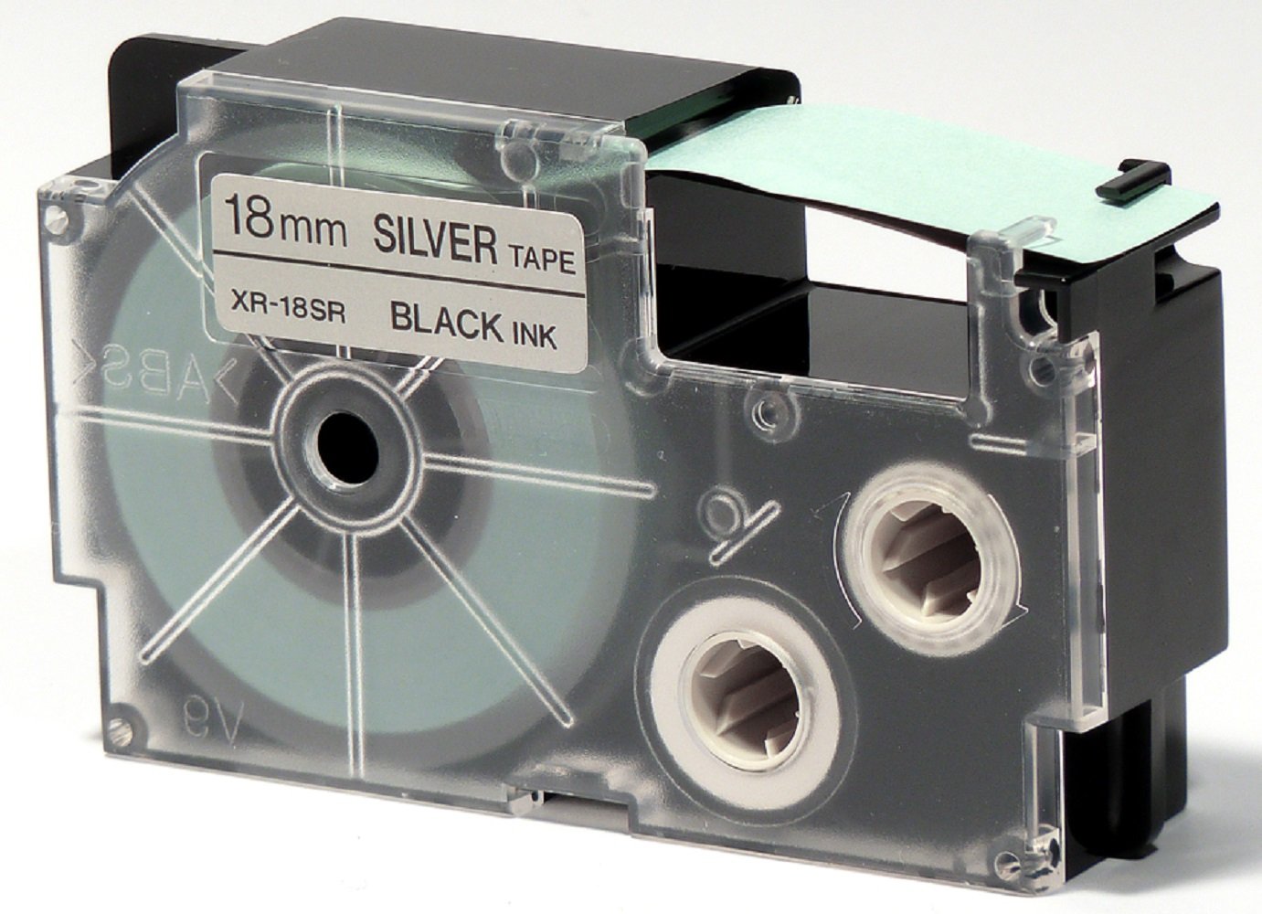 CasioCASIO EZ-Label Printer XR-18SR1 Label Tape Self-Adhesive 18 mm x 8.0 m Black on Silver