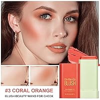 Vista 2 de Cream Blush Stick, Monochromatic Beauty Wand for Cheek and Lip Tint, Long Lasting Hydrating Formula, Multi-use Makeup Stick Blends Perfectly onto 1#