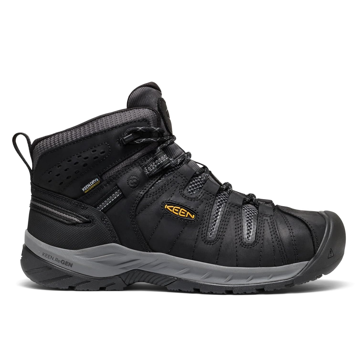 KEEN Utility Men's Flint 2 VersaTREAD Non Slip Mid Height Steel Toe Waterproof Work Boots, Black/Dark Shadow, 7 D - Image 2