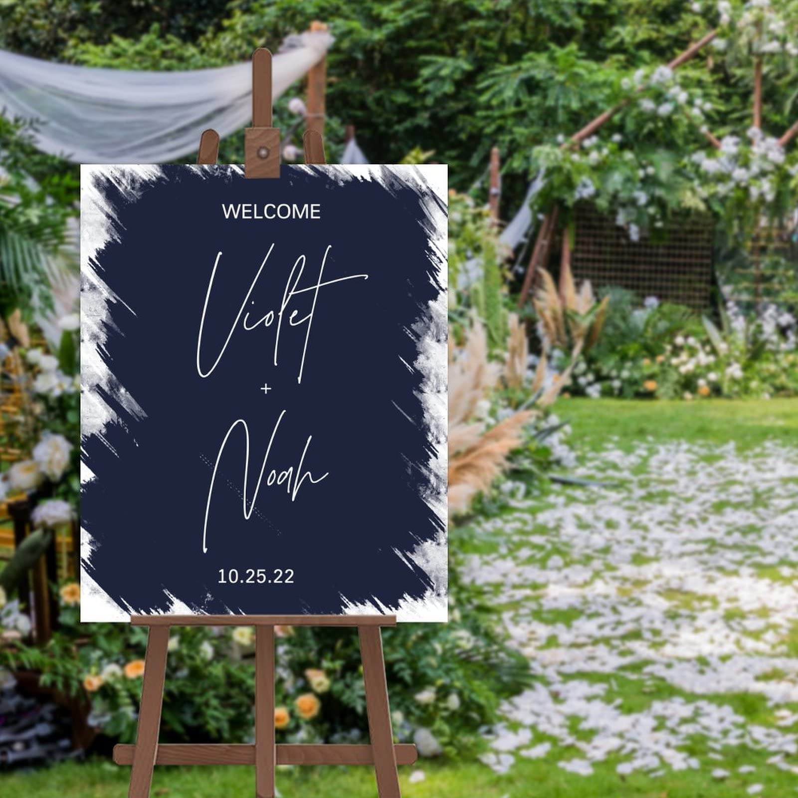 Maßgeschneidertes Willkommensschild individuell gefertigt jedes Namens-Skript Hochzeit Willkommensschild Hochzeit Schild Verlobung Hochzeit Zeremonie Empfang Dekor 50,8 x 76,2 cm