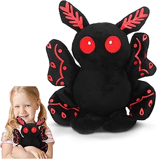 Halloween Mothman Plush Toy Goth Stuffed Baby Mothman Plush with Red Eye Creepy Stuffed Animals Mothman Costume Accessory Supplies Halloween Party Favors Gfits for Kids