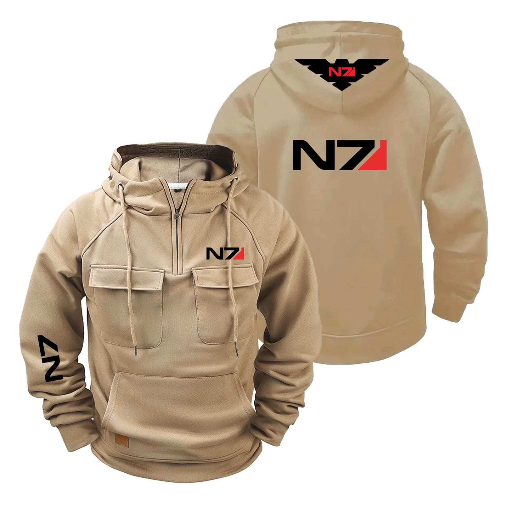 LPPALsjd Mens Hoodies Workout Coats for N..7 Hooded Activewear Jumpers Tops Hoody Half Zip Outwear Long Sleeve Sweatshirt with Pockets Jackets-KQS||S