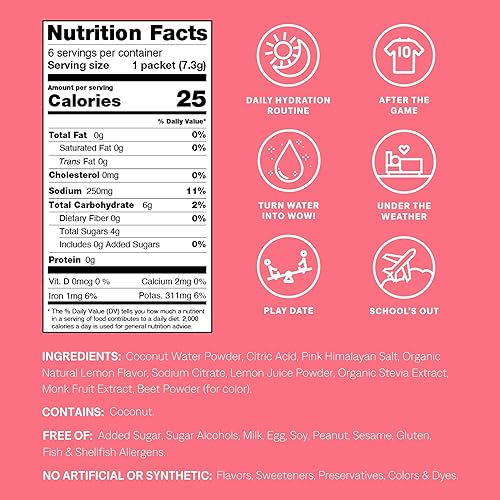 Miniatura 2 de Cure Hydration - Mezcla de bebidas con electrolitos para niños Rehidratación formulada por pediatras a base de plantas Sin azúcar añadido,