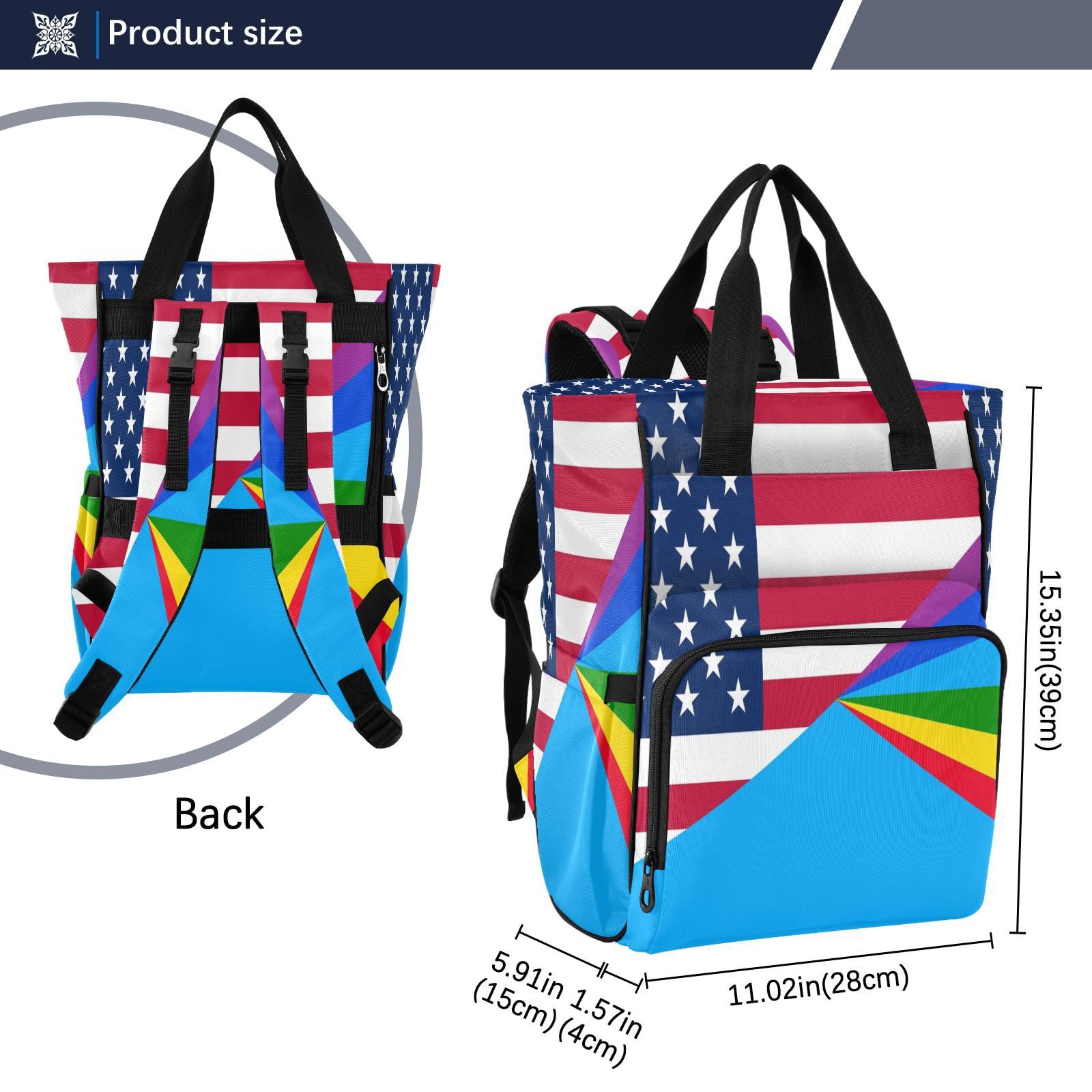GuoChe Dobby - Mochila para pañales de nailon con múltiples bolsillos