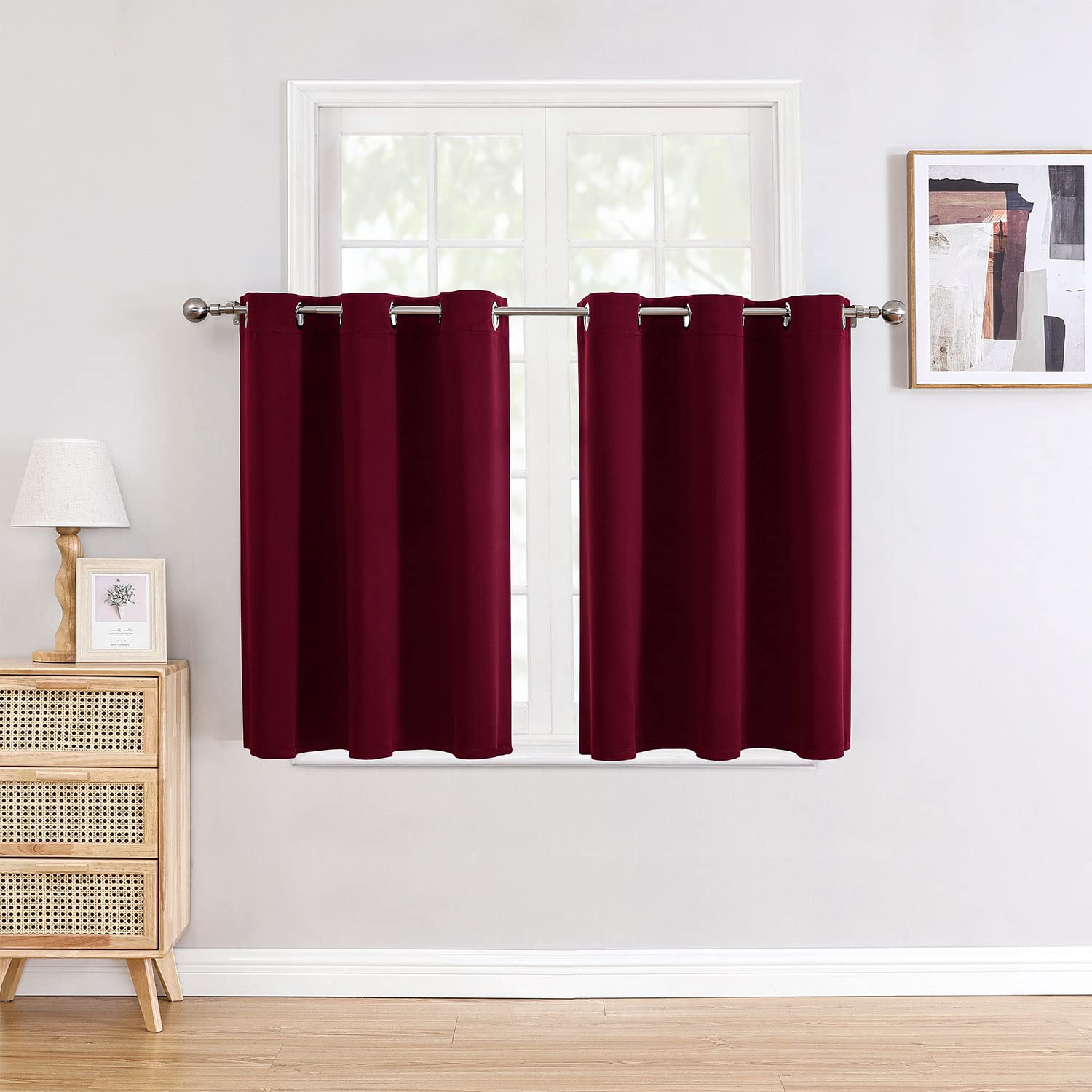 ChrisDowa Short Blackout Curtains for Bedroom 36 Inches Long