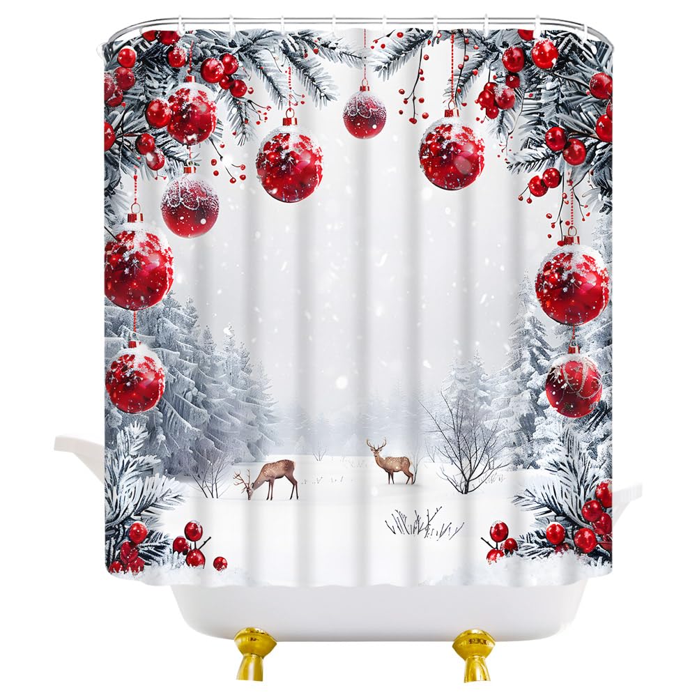 Merry Christmas Shower Curtain Blue Christmas Balls Snowflake Xmas Winter Holiday Festive Bathroom Decor Set With Hooks 72 X72 7543d639 872c 4faa B220 6a7a0bbe268b.e2a9839505c3fdd394e8101f2eb4bd1a