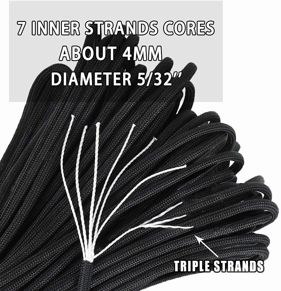 MONOBIN 550 Paracord Kits - 5Colors 20ft Parachute Cord Combo für Armband Making, Paracord Bulk Supplies für die Herstellung von Lanyards, Hundehalsband