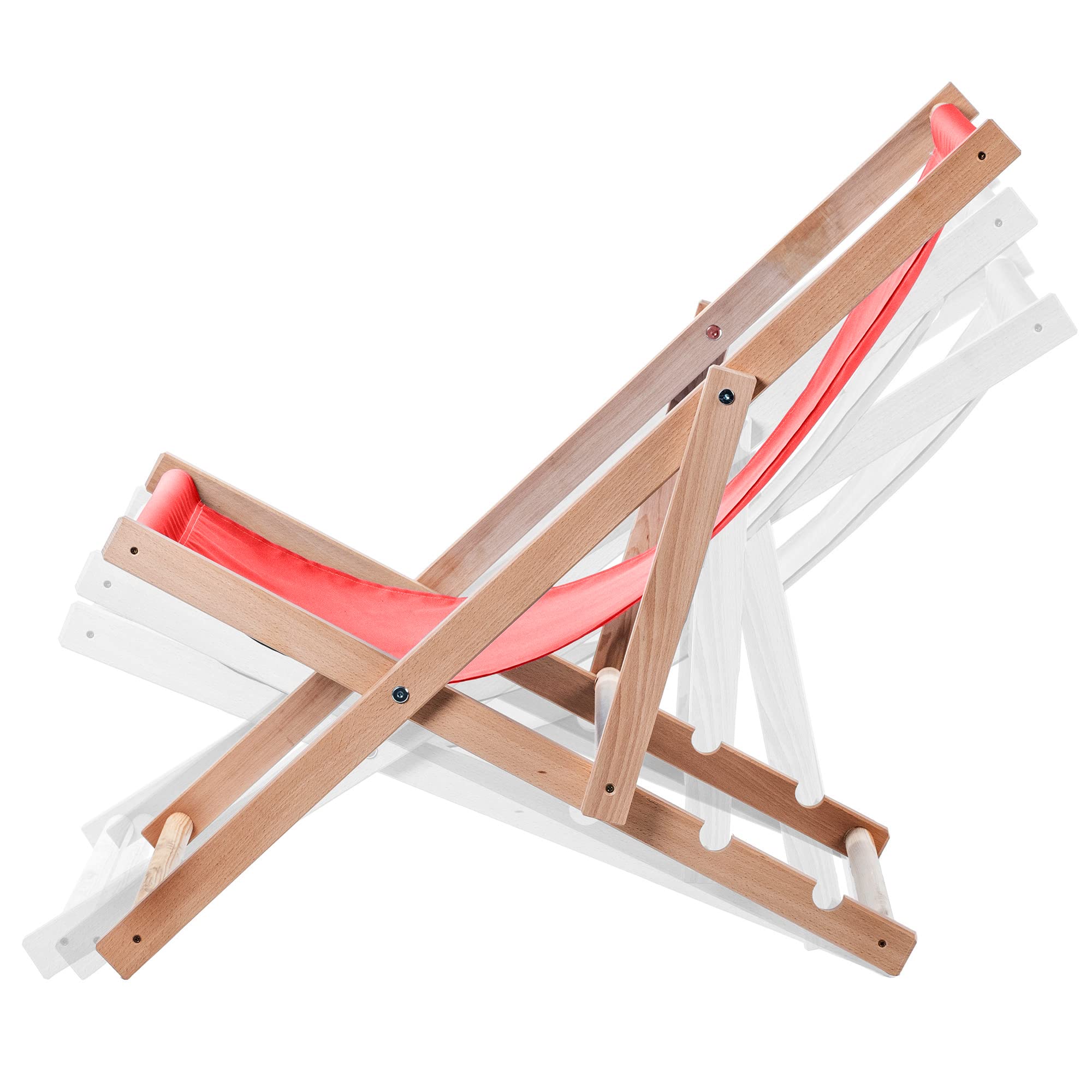 KADAX Table pliante avec 2 chaises longues, petite table de jardin en bois, table d'appoint pour balcon et jardin, petite table basse pliable (rouge)