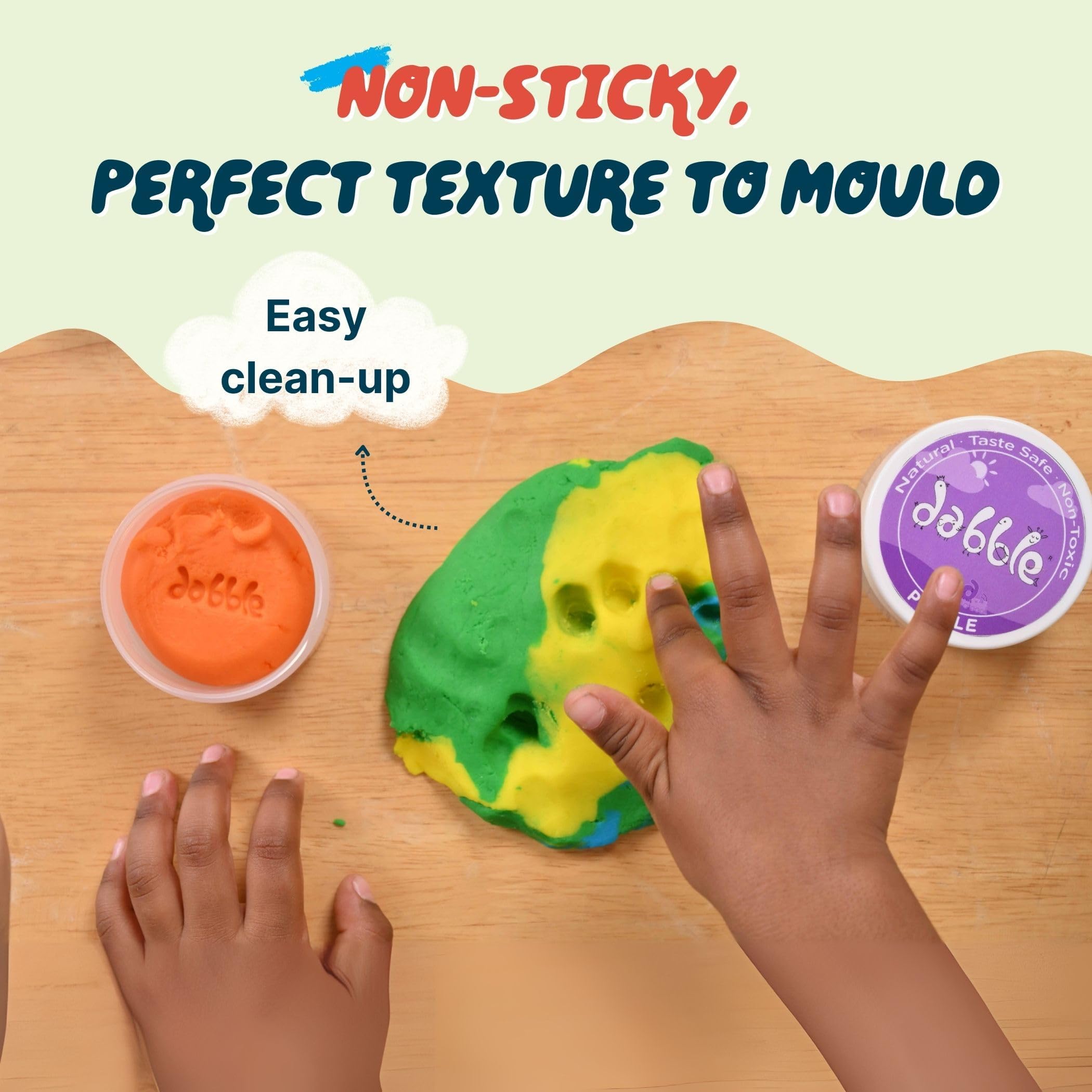 dabble Sensory Playdough for Toddlers and Kids Age 2+ | 100% Natural, Taste-Safe & Gentle on Skin |Gluten-Free, Non-Toxic | Soft, Non-Sticky | Boosts Fine Motor Skills & Creativity | 8 Vibrant Colours 2