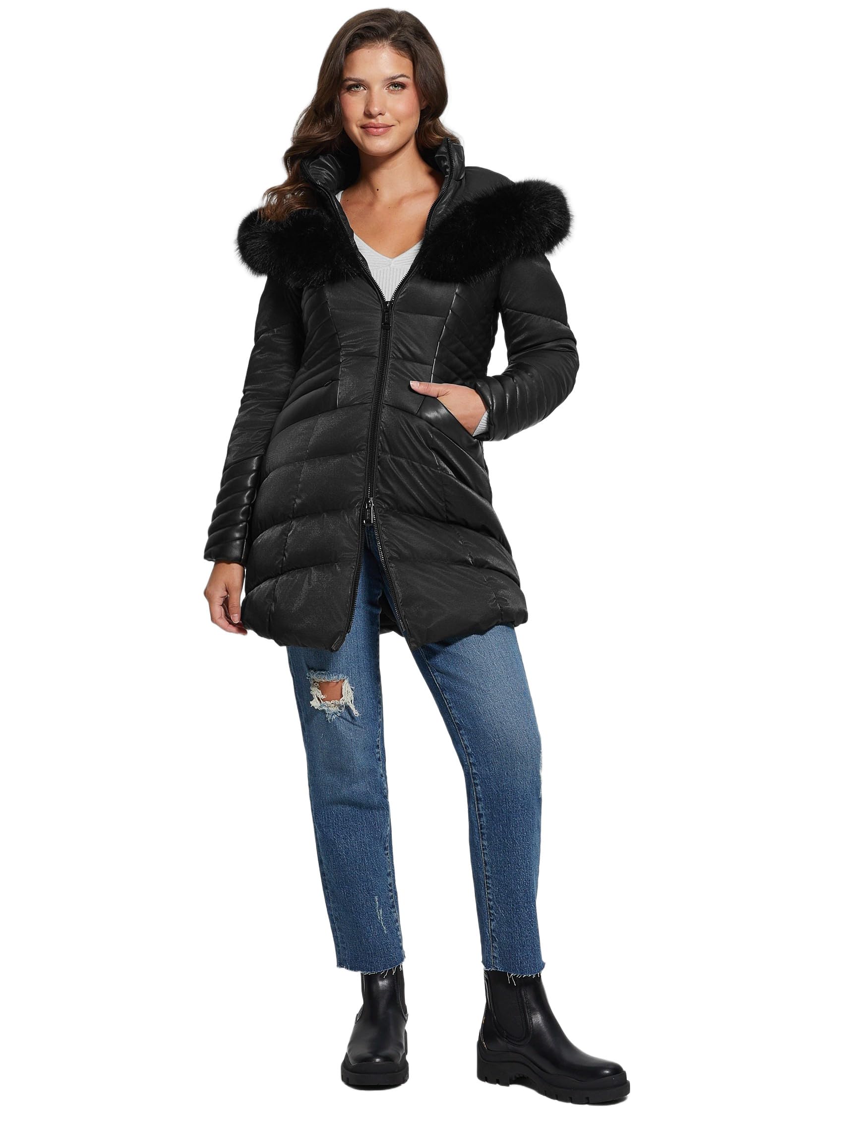 GUESS Doudounes jeans new oxana jblk jet black a996 M