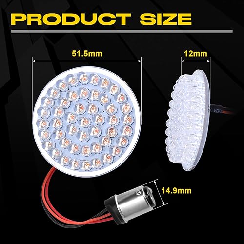 Miniatura 6 de LX-LIGHT Par de 2 pulgadas estilo bala 1157 Kit de luces direccionales LED traseras compatibles con Dyna Softail Touring Street Glide Road King