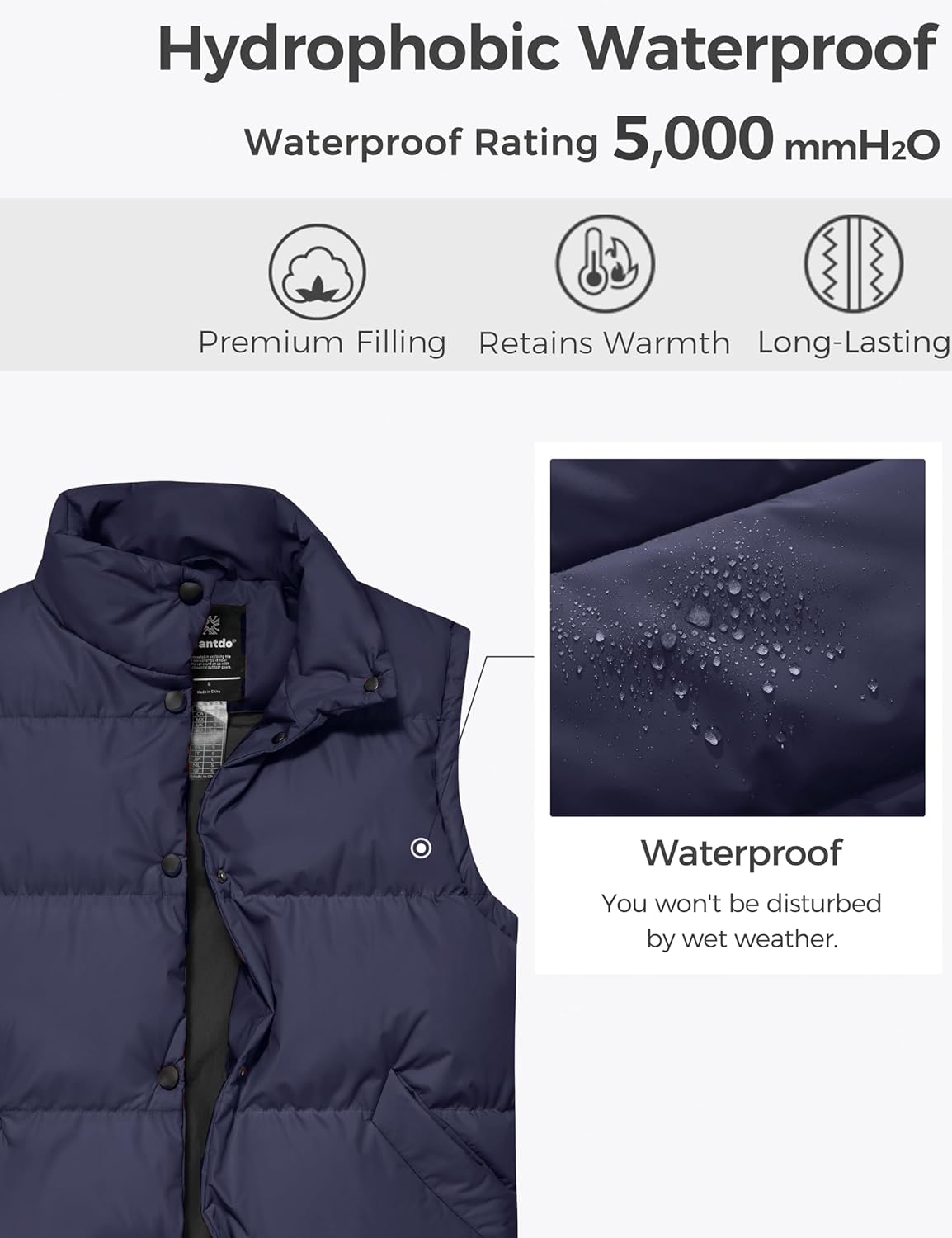 wantdo Women's Puffer Vests Thicken Winter Vest Outerwear Warm Puffy Vest - Image 4