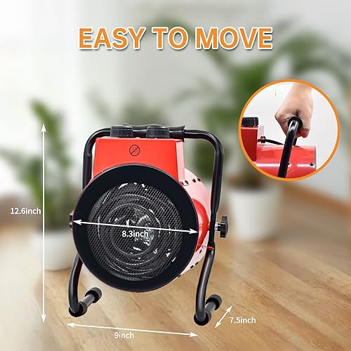 Miniatura 5 de Calentador eléctrico de invernadero con control de termostato digital ventilador portátil para casa verde tienda de cultivo sala de flores