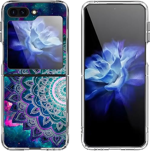Miniatura 18 de Carcasa rígida para Samsung Galaxy Z Flip 5, funda protectora rígida a prueba de golpes para Samsung Galaxy Z Flip 5, diseño de mandala morado