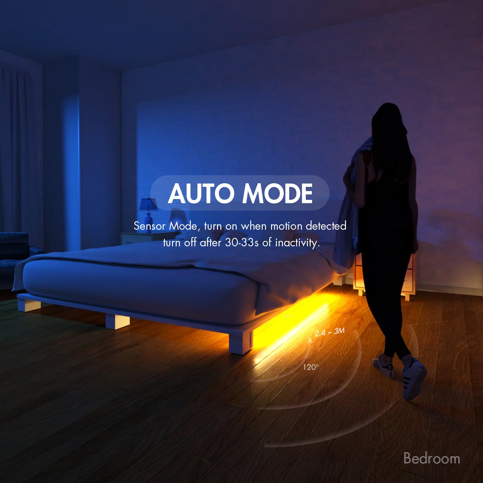 Mini LED Del Sensore Di Movimento Luce Di Notte Del USB Ricaricabile Armadio Han - Foto 10