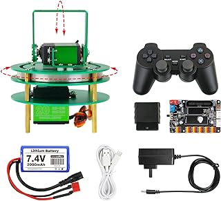 Yahboom 2-DOF Servo Pan-Tilt Kit for DIY Robot, Electric Platform with Metal Servo, Accessories for Camera or Robot Arms Bracket (2DOF Metal servo with Control Board and Handle)