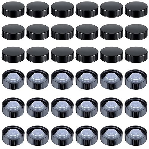 Boao 36 tapas de rosca de sello de polietileno de 1.496 pulgadas, tapas de plástico, botellas de cerveza redondas de vidrio ámbar Boston, tapa de