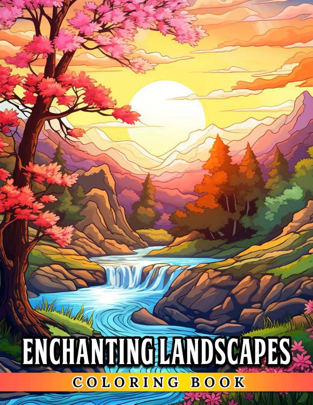 Enchanting Landscapes Coloring Book: Relaxing Landscapes Coloring Book For Young Artists, 10-14 Years Old- up to 30 Images of Serene Fall Landscapes ... Patterns, Enchanting Landscapes Coloring Book