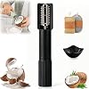 Electric Coconut Grater Machine, Portable Handheld Coconut Grinder, Wireless Automatic Anti-Splash Rotating Coconuts Scraper Knife Tool, Fish Skin Scale Scraper Remover Tool (Black)