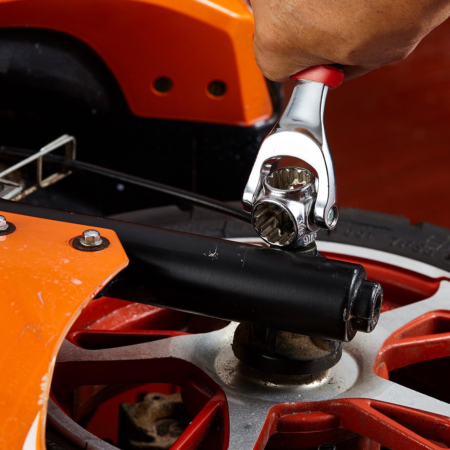 Lichamp 48-in-1 Socket Wrench, Flexible Multi Functional Dog Bone with Rubber Handle, 360 Degree Rotating Head, Any Size Standard Span for Auto Repair and More
