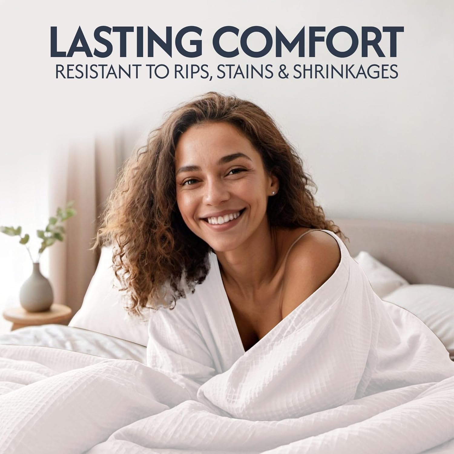 Waffle Weave King Duvet Cover Set, 100% Cotton Breathable White Bedding Set (104"x90"), Ultra Soft Luxury Duvet Cover King Size Knit Textured for All Seasons 3pcs (1 Duvet Cover and 2 Pillow Sham)