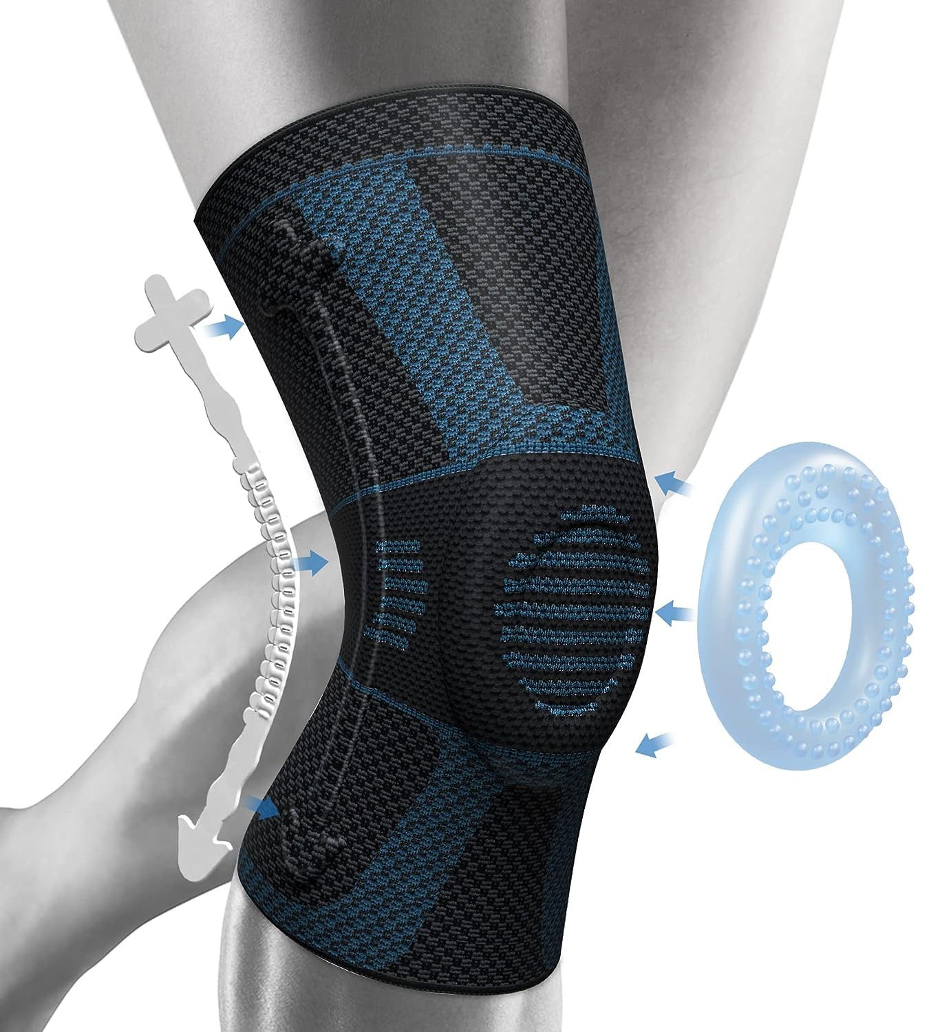 NEENCA Kniestütze, Komprimierte Kniebandage mit Patella Gel Pads & Feder Seitenstabilisatoren, Medizinischer Knieschützer für Laufen, Meniskusriss, Arthritis, Gelenkschmerzlinderung, ACL, Erholung
