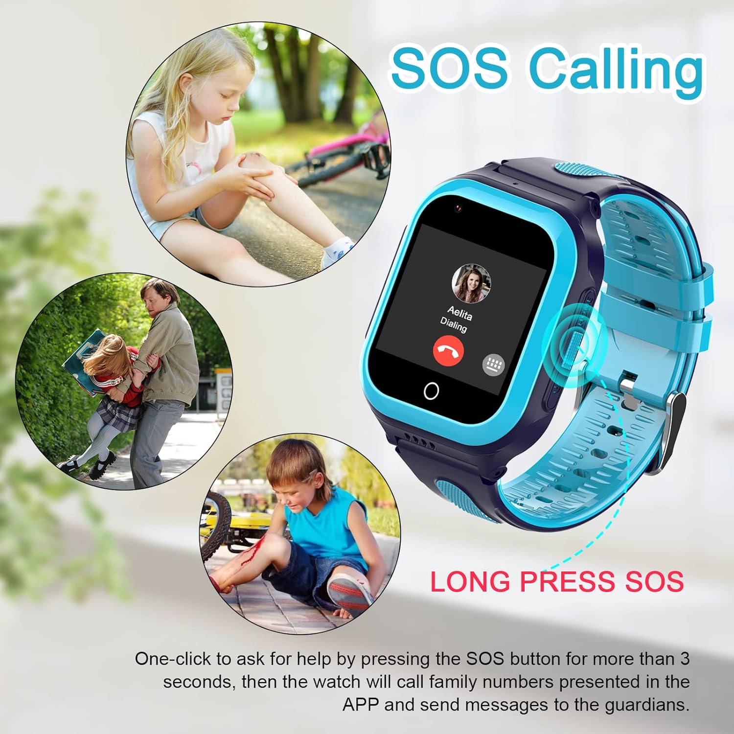 Wonlex 4G GPS Smart Watch for Kids, 1.4" Touch Screen Kids Smartwatch with SIM Card, Boys and Girls Phone Watch with SOS, Camera, Pedometer, Alarm, Music Player, Whatsapp